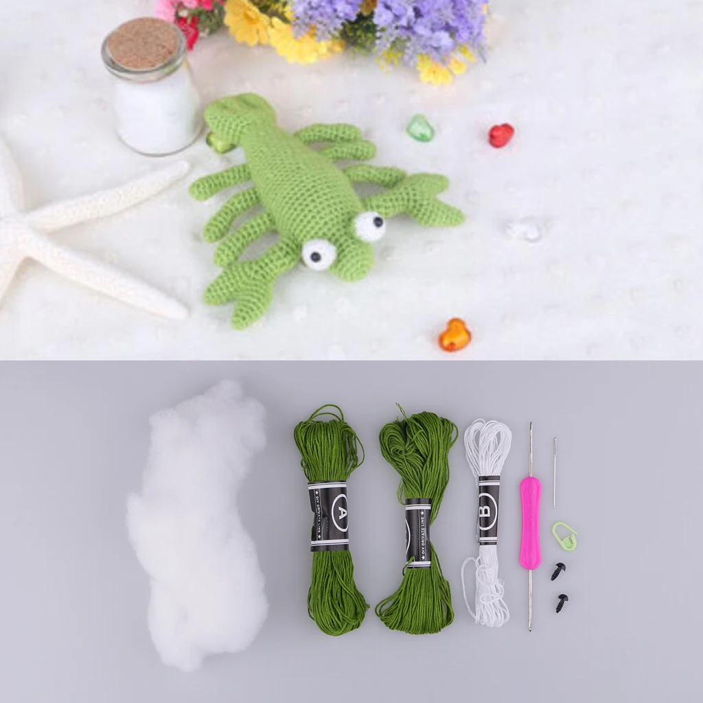 Handmade DIY Lobster Doll Toy Crochet Kit Amigurumi Kit for Kids Beginners Crafts