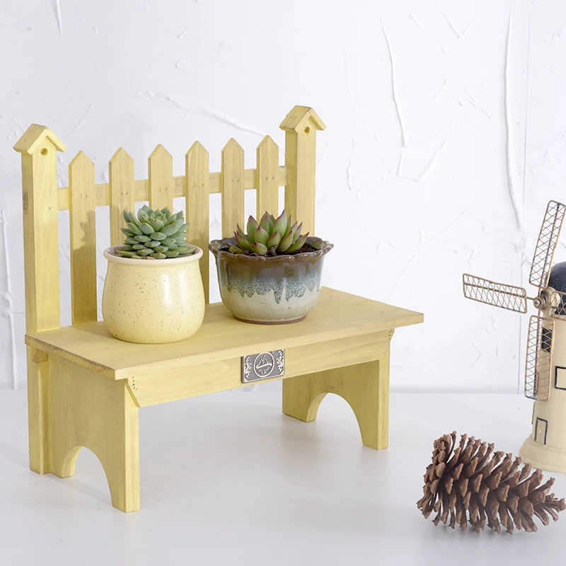 Офисный Настольный цветок, подставка для хранения стола, полка для окон, Многофункциональный маленький цветочный стенд, однослойный мини-деревянный стул