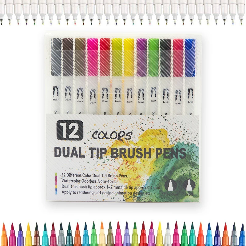 

12/18/24/36 Colors Water Color Pen Set With PP Package For Coloring Books