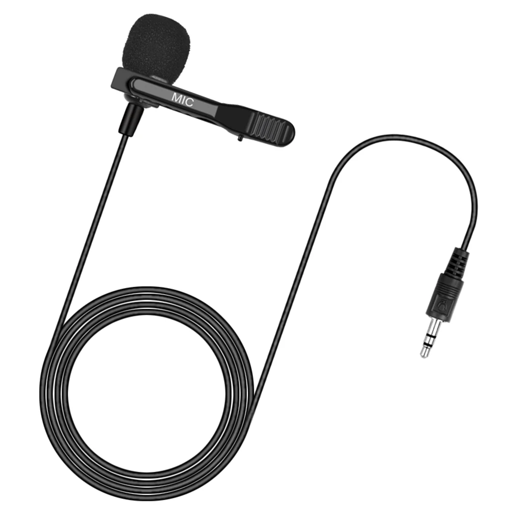 2.4m Omnidirectional ABS Microphone 3.5mm Tie Clip Microphone Mini