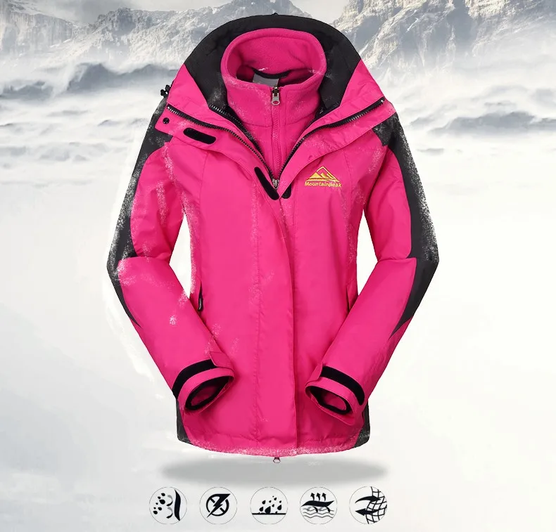 Горный пик 4 цвета Водонепроницаемая верхняя одежда из двух частей Женская одежда для сохранения тепла воздух осень зима снег куртка для верховой езды