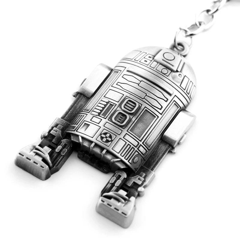 Star Wars Llavero de calidad superior el despertar de la fuerza-Llavero de aleación de R2 D 2 Robot Anime de dibujos animados de colección Llavero Chaveiro Star Wars Llavero de calidad superior el despertar de la fuerza-Llavero de aleación de R2 D 2 Robot Anime de dibujos animados de colección Llavero Chaveiro