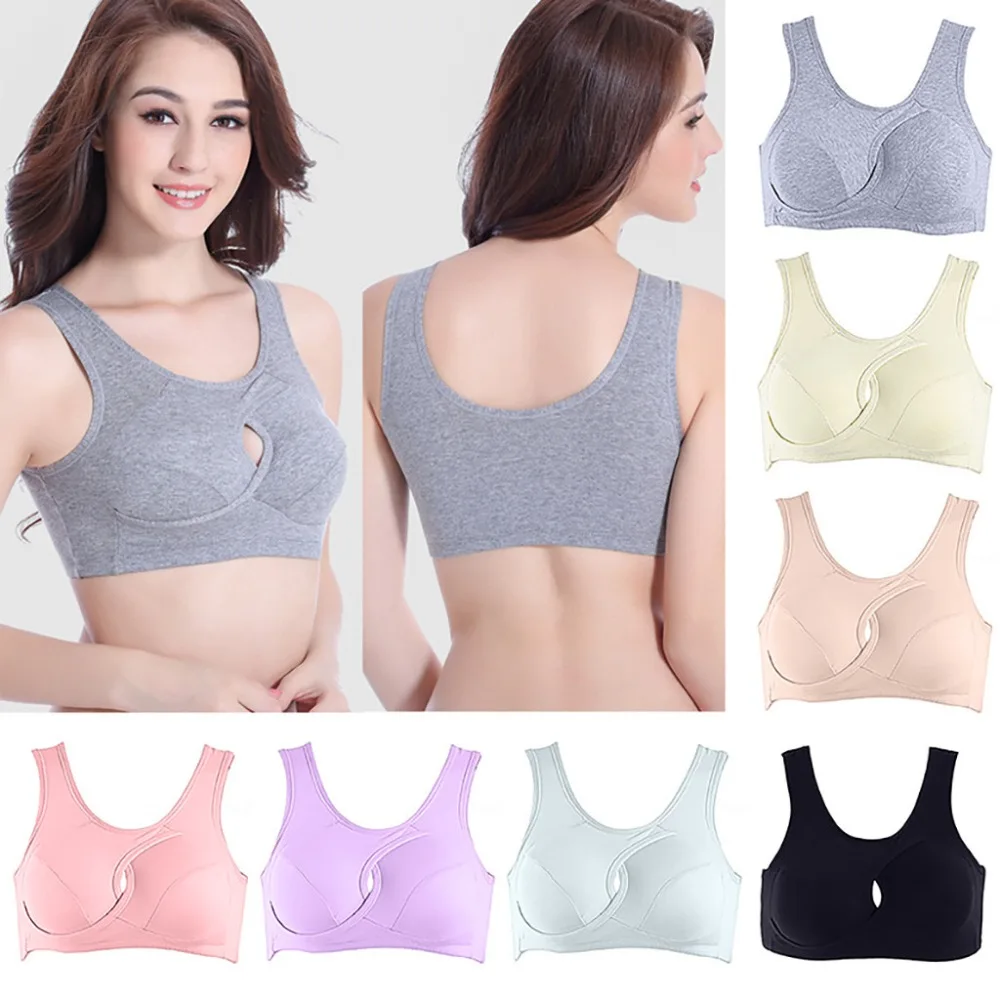 Girls Women Solid Seamles Stretch Sport Bra Top Gym Fitness Underwear Crop Top Running Sports Vest Tank Bras M/L/XL