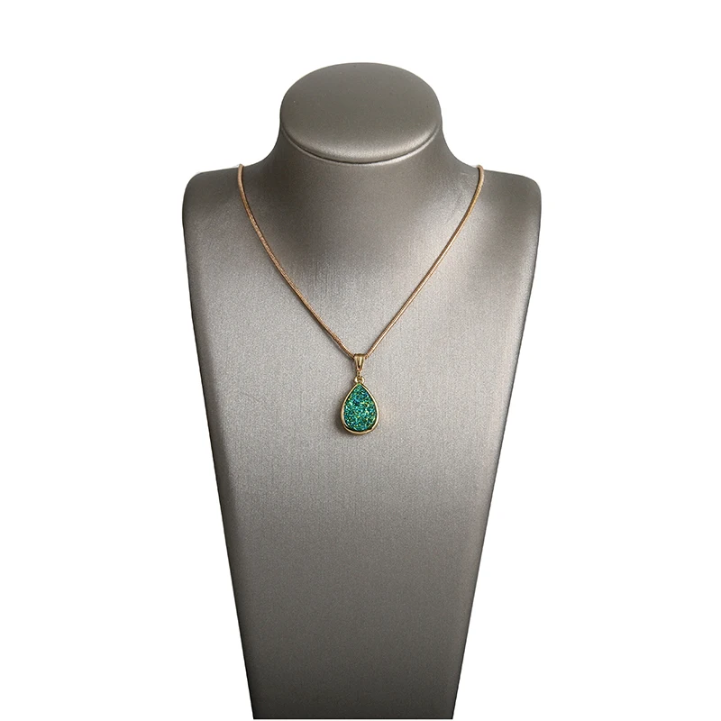 

TOMYE 5 Color Pure Natural Stone Necklace Women for Best Friend Lover Drop-Shape Simple Elegant necklace harajuku jewelry
