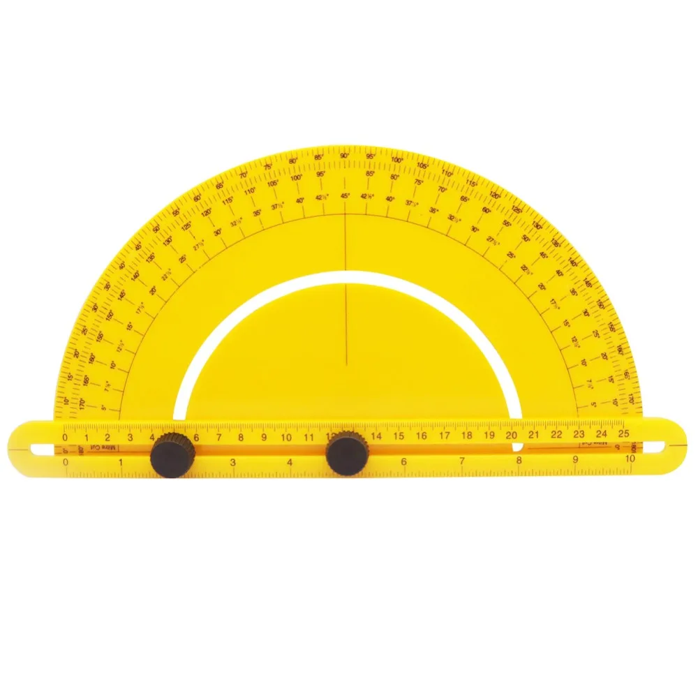 1 шт., 180 градусов, желтая полукруглая линейка, многофункциональный транспортир, деревообрабатывающая линейка, складная, рабочий, ученик, инженер-зодчих