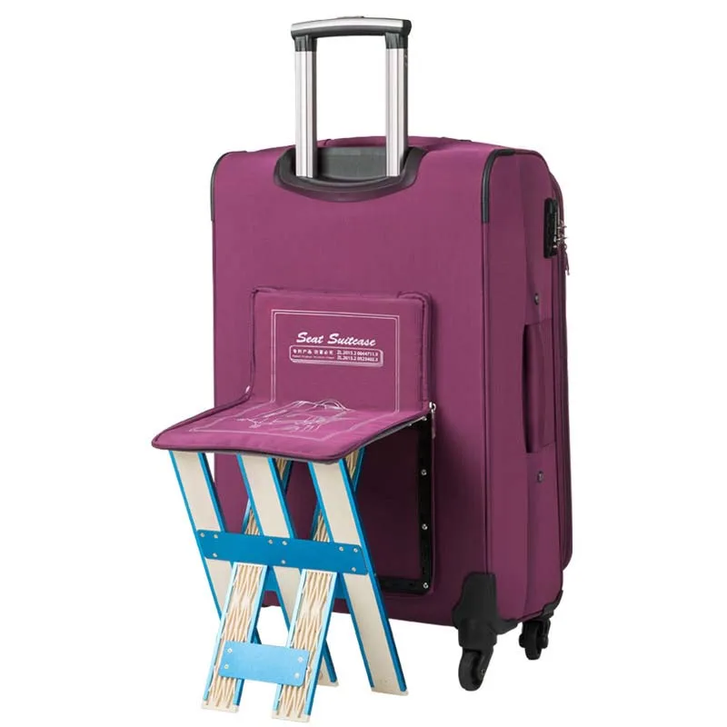 

BeaSumore Multifunction Oxford Rolling Luggage Spinner Women Suitcases Wheel Men Trolley Spinner Folding stool Cabin Travel Bag