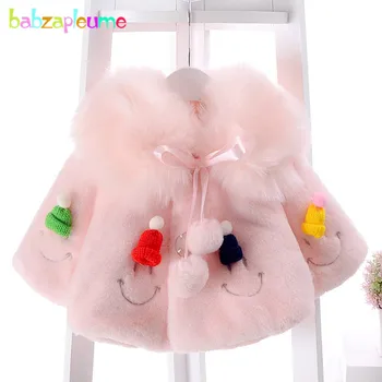 

1-3Years/Autumn Winter Kids Clothes Infant Jacket Fake Fur Baby Girls Coats Warm Cute Shawl Cloak Children's Outerwear BC1533