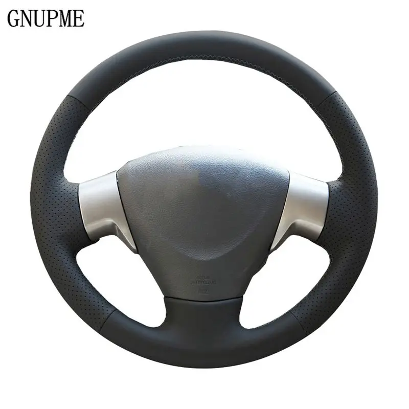 Handstitched Black Genuine Leather Steering Wheel Cover For Toyota