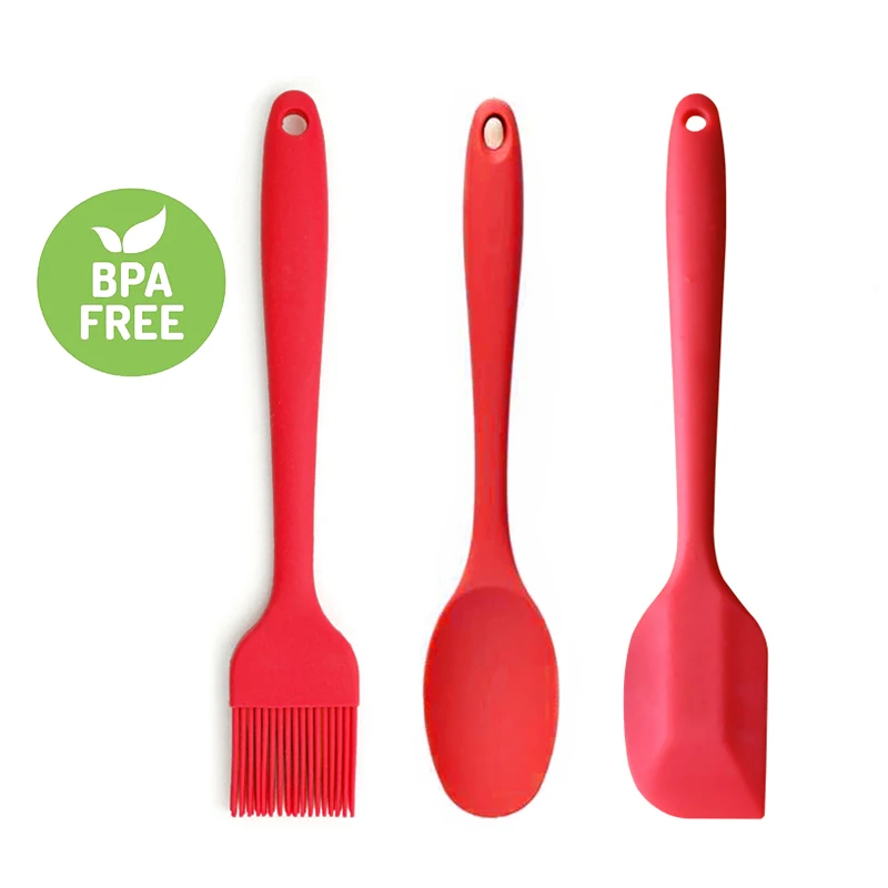 MOSEKO 3pc/set Silicone Baking Tool Pastry Butter Cream Spatula Scraper Oil Brush Mixing Spoon Cake Cooking DIY Decorating Tools MOSEKO 3pc/set Silicone Baking Tool Pastry Butter Cream Spatula Scraper Oil Brush Mixing Spoon Cake Cooking DIY Decorating Tools