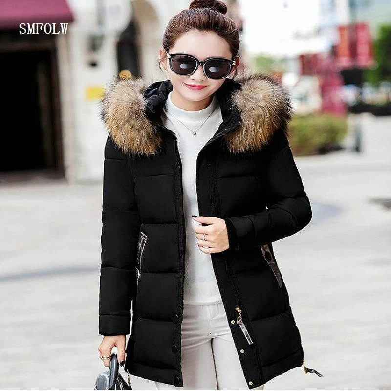 Chaqueta invierno mujer 2017 moda Slim larga de algodón acolchado chaqueta con capucha parka hembra wadded chaqueta de abrigo mujeres abrigo invierno|winter coat women|winter coat fashionfashion winter coat -