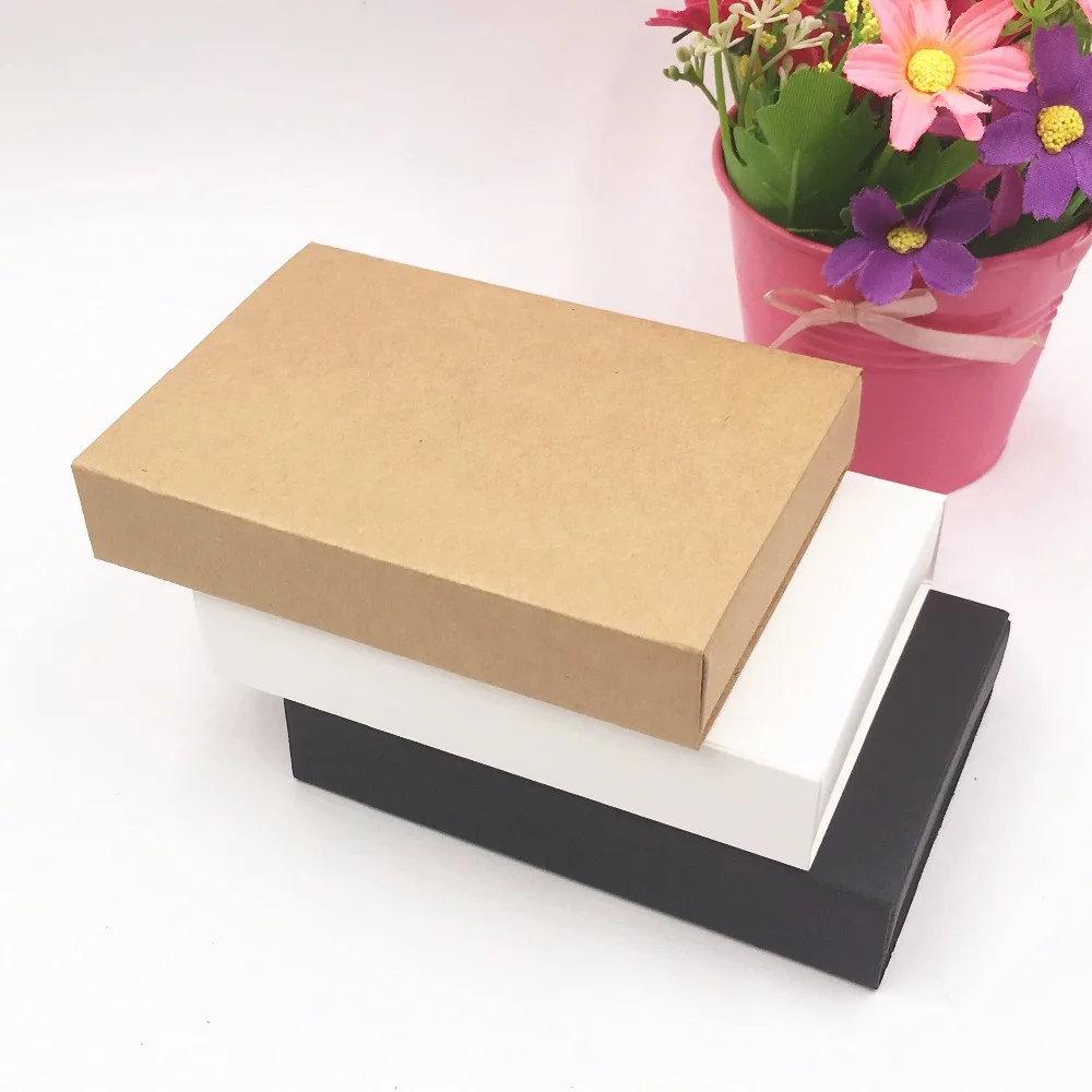 20 шт./лот, белая/черная/крафт-бумага, Подарочная коробка, розничная, черная крафт-бумага, ящик, пустые подарочные картонные коробки, картонная коробка(логотип на заказ