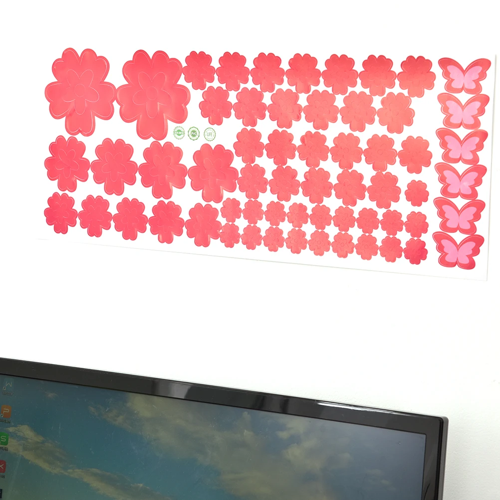 DIY 108 цветов и 6 бабочек Съемный Настенный стикер наклейка для спальни дома