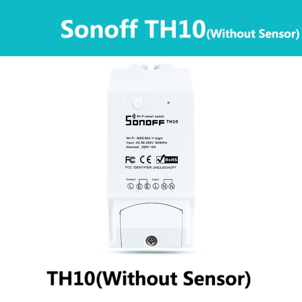 Sonoff TH10 переключатель+ водонепроницаемый датчик температуры+ неводонепроницаемый датчик температуры влажности Зонд умный модуль - Комплект: TH10A