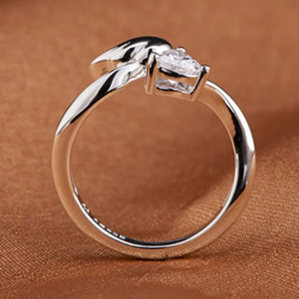 2017 элегантное циркониевое кольцо в форме сердца Открытое для пары|couple rings|personalized