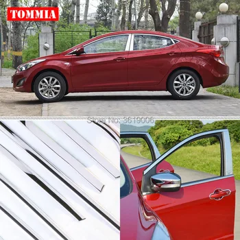 

TOMMIA Full Window Middle Pillar Molding Sill Trim Chromium Styling Strips Stainless Steel For Hyundai Elantra 2012-2016