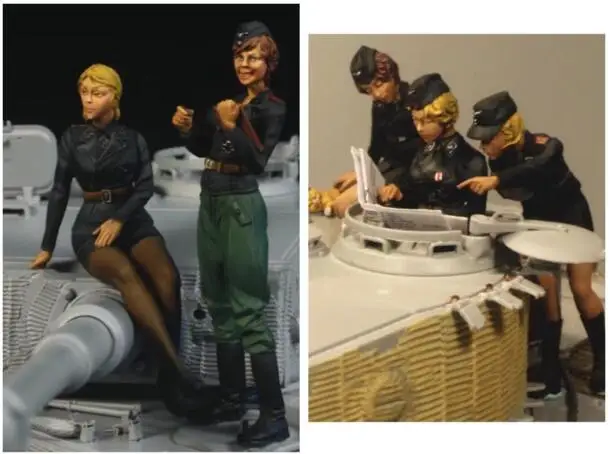 

1/35 Resin Kits Women Tank Soldiers 5pcs/set (no tank) Model Figures