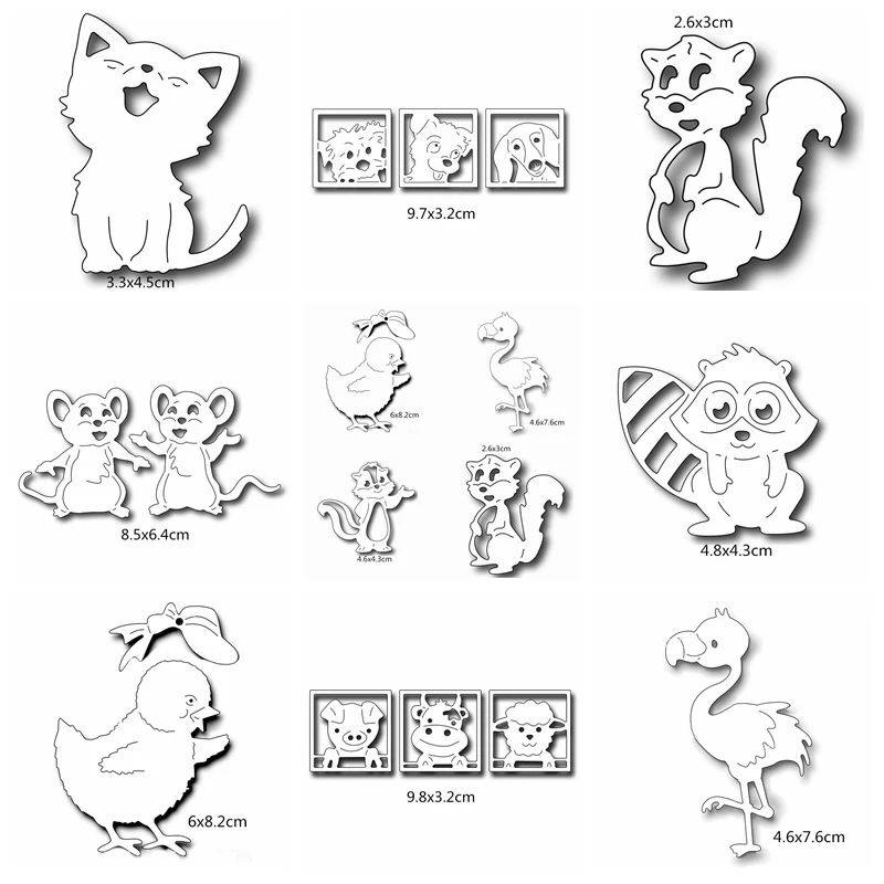 

Many Cute Animal Mix Metal Cutting Dies Stencil For DIY Scrapbooking Decorative Embossing Suit Paper Card Die Cutting Template
