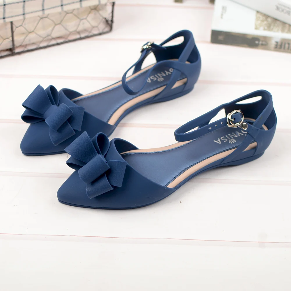 2019 summer pointed plastic shallow mouth sandals with a beach casual soft bottom butterfly results frozen shoes