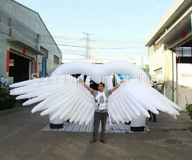 Decoração de Palco Asas de Anjo Gigante com Luz Mlong Festa Decorativa Cor-em Mudança Inflável Led 4