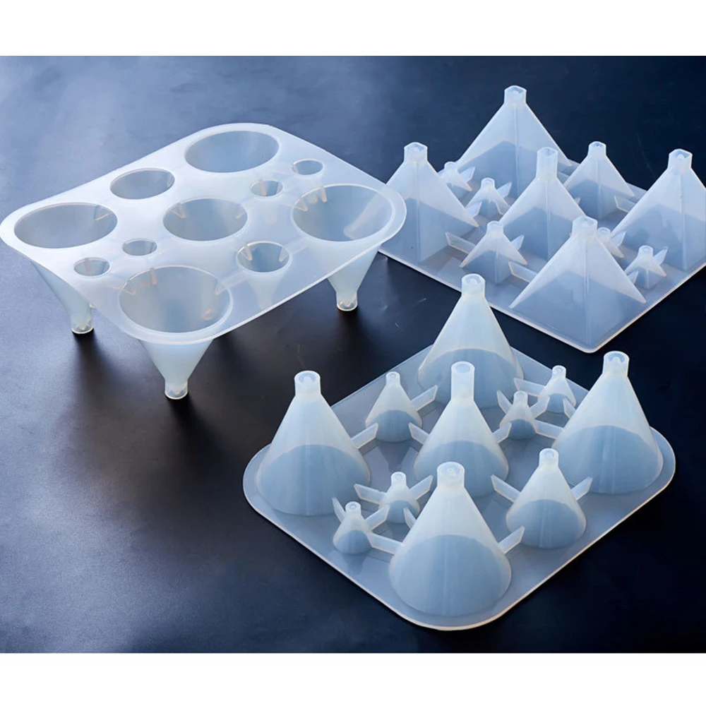 

Handicraft Jewelry Mold Creative 11 Grids Cones Shaped Baking Supplies DIY Pendant Making Tools Silicone Cake Cup Mold