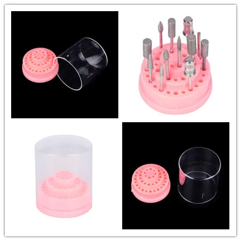 

Pink 48 Hole Displayer Nail Drill Bit Holder Feminine Hygiene Product Stand Organizer For Health Care Supplies Hot Sale