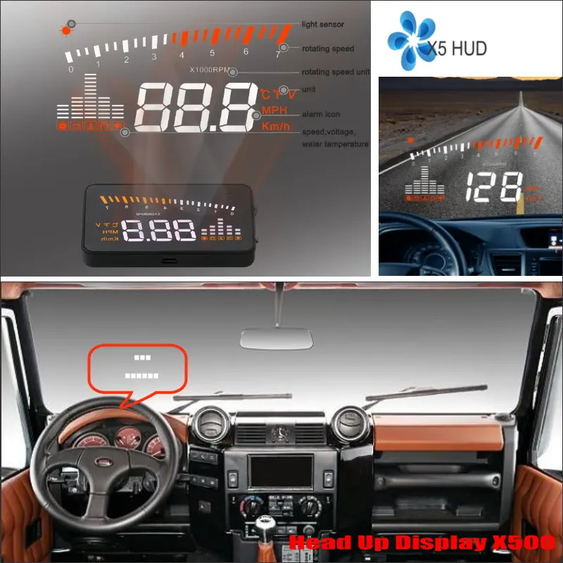 For Land Rover Defender / Discovery 2015-2016 Car Head Up Display Saft Driving Screen Projector - Refkecting Windshield