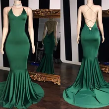 Сексуальное зеленое выпускное платье с v-образным вырезом, длинное, эластичное сатиновое вечернее платье русалки для женщин, дешевая распродажа, Vestidos de fiesta de noch