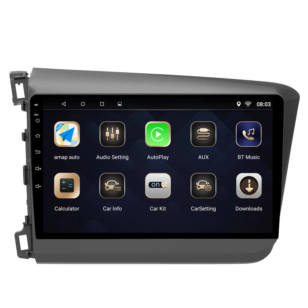 Perfect Car Multimedia player 1 Din Android 7.1 Car DVD For Honda Civic 2012-2015 9" 2G/16G touch screen Car Radio GPS 1