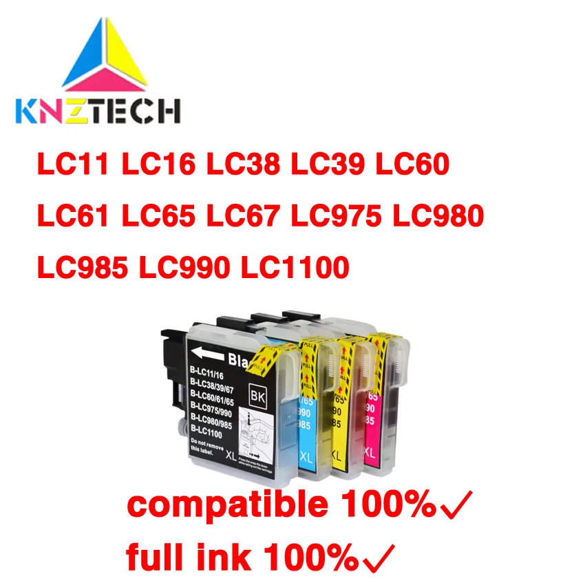 

KNZ Compatible ink Cartridge LC11 LC16 LC38 LC39 LC60 LC61 LC65 LC67 LC975 LC980 LC985 LC990 LC1100 For Brother J140W printer