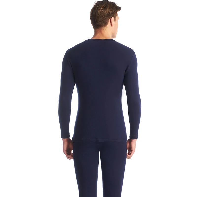 THREEGUN 100% Cotton Winter Men's O-Neck Warm Long Johns Set Ultra-Soft Thermal Underwear termica Undershirt merino Pants Pajama THREEGUN 100% Cotton Winter Men's O-Neck Warm Long Johns Set Ultra-Soft Thermal Underwear termica Undershirt merino Pants Pajama
