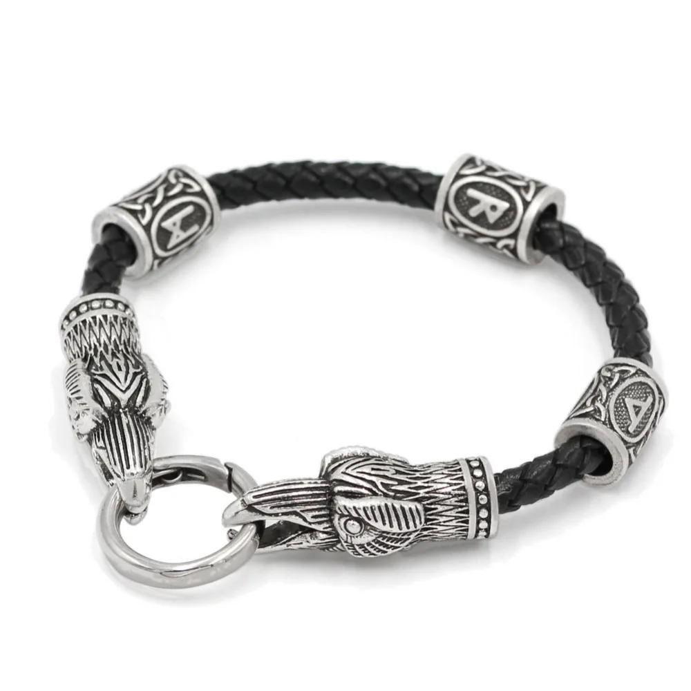 Viking ворона розовый кварц браслет скандинавский норвежский амулет Jewelry Одина
