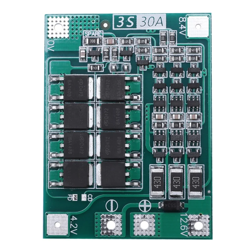 3S 30A Bms плата баланс тока 11,1 В 12,6 в 18650 литиевая батарея Защитная плата с - Цвет: Balance