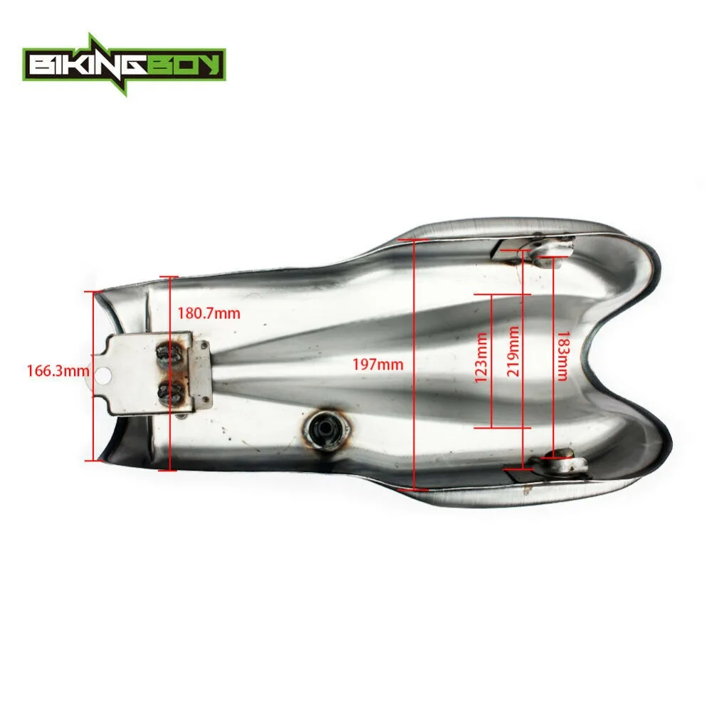 BIKINGBOY газовый топливный бак 10L 2,6 галл. США Универсальный Пользовательские кафе гонщик Винтаж замок с ключом Petcock для Honda Kawasaki Suzuki Yamaha Triumph