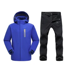 Зимняя Лыжная куртка, костюмы для мужчин, водонепроницаемая флисовая зимняя куртка с теплой подкладкой, уличные горные лыжные сноубордические куртки, брюки, костюмы