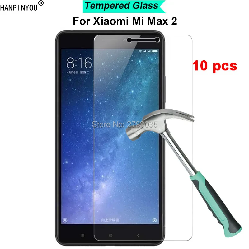 10 шт./лот ультратонкое закаленное стекло для Xiaomi Mi Max 2 Max2 твердость 9H 2.5D защита