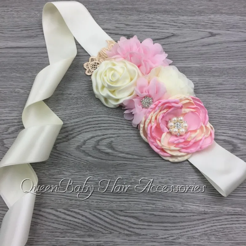 Buy 15pcs/lot Layered Flower Sash Matching Sparking