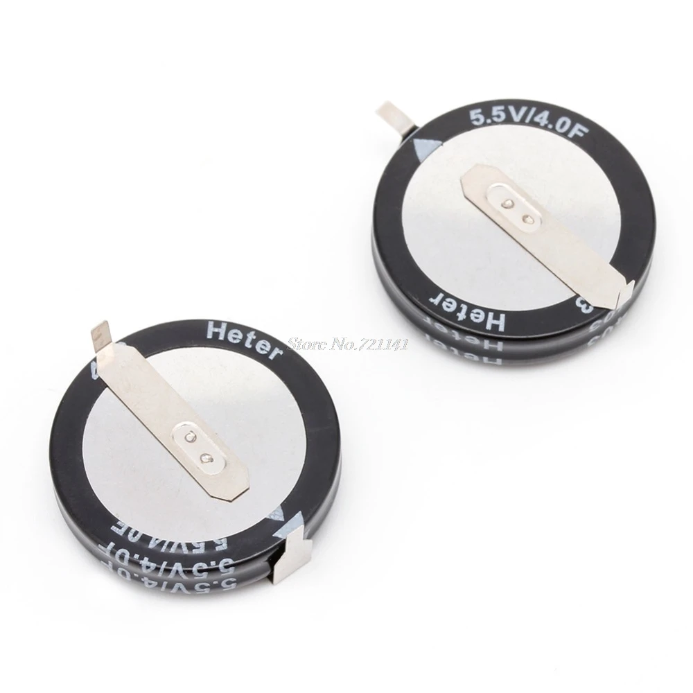 

2 Pcs 4.0F 5.5 V Super Capacitor H-Type Button Smart Capacitance Universal