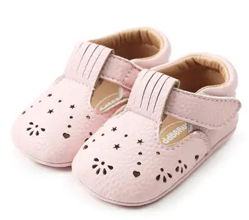 

0-18M New hot sale Baby Girl Shoes hollow Toddler hard sole first walkers Spring Autumn Infant PU Leather Shoes For Party