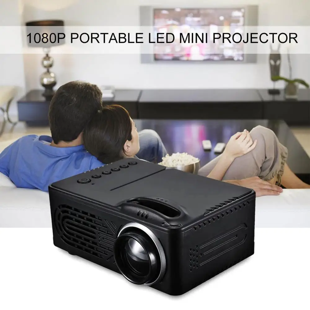 

1081P Portable LED Mini Projector Multimedia for Photo Music Movie Text