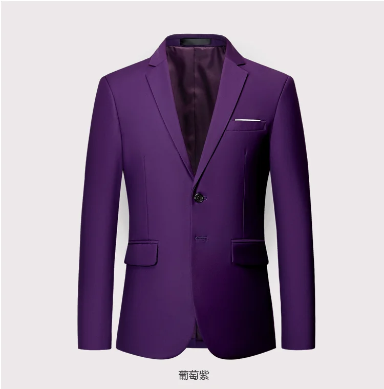 New listing luxury men's blazer large size 6XL Slim solid color jacket, fashion business banquet wedding dress jacket S-6XL