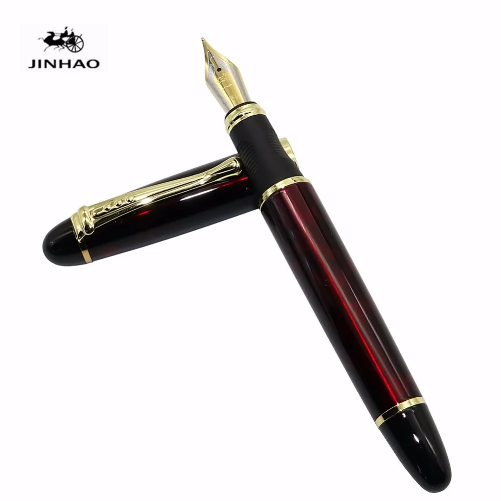 Jinhao X450 самопишущее перо полностью металлический золотой зажим роскошные ручки канцелярские принадлежности для студентов офисные школьные принадлежности