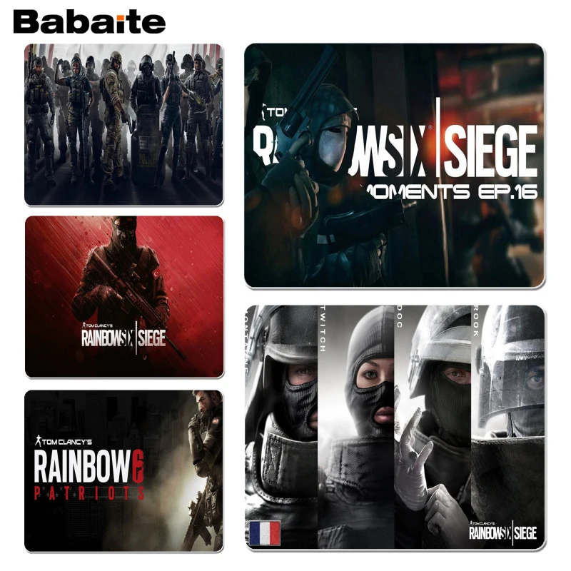 

Babaite Rainbow Six Siege Operators Silicone Pad to Mouse Game Size for 18x22 and 25x29cm Gaming Mousepads