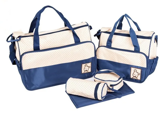Promotion 5pcs Nappy Bags Cross body Multifunctional Mummy Bags Maternity Shoulder Diaper Bags