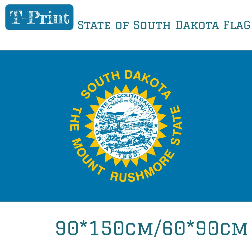 

90*150cm 60*90cm Flag USA State of South Dakota Flag Of America 3x5 Feet With Brass Metal Grommets For Outdoor Office