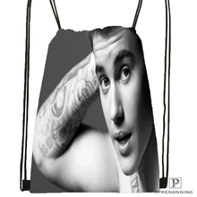 Custom Justin Bieber походная сумка на шнурке Cute Daypack Kids Satchel(черная спина) 31x40 cm#180531-02-33