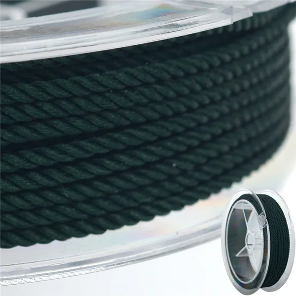 DIY 3 мм шелковая нить Миланский Шнур Ювелирные изделия и упаковка и обувь веревочные ожерелья и браслеты Шнуры 49 цветов 4 метра/рулон - Цвет: 34dark green