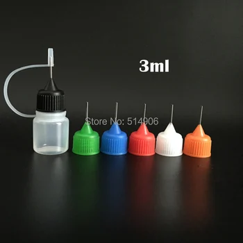 

3ml LDPE Empty Plastic Squeezable Liquid Dropper Filling Bottles with Needle Tip For E liquid E juice, 100pcs/lot