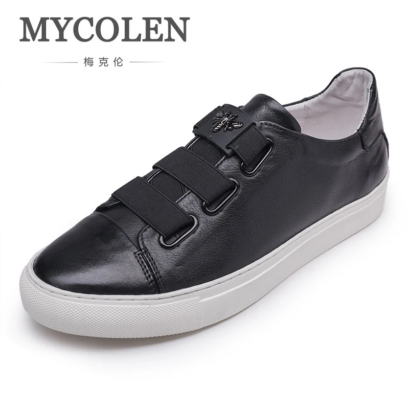 

MYCOLEN The New Listing Summer Men's Fashion Casual Shoes Men Breathable Soft Leather Shoes Breathable Low Slip On Shoes
