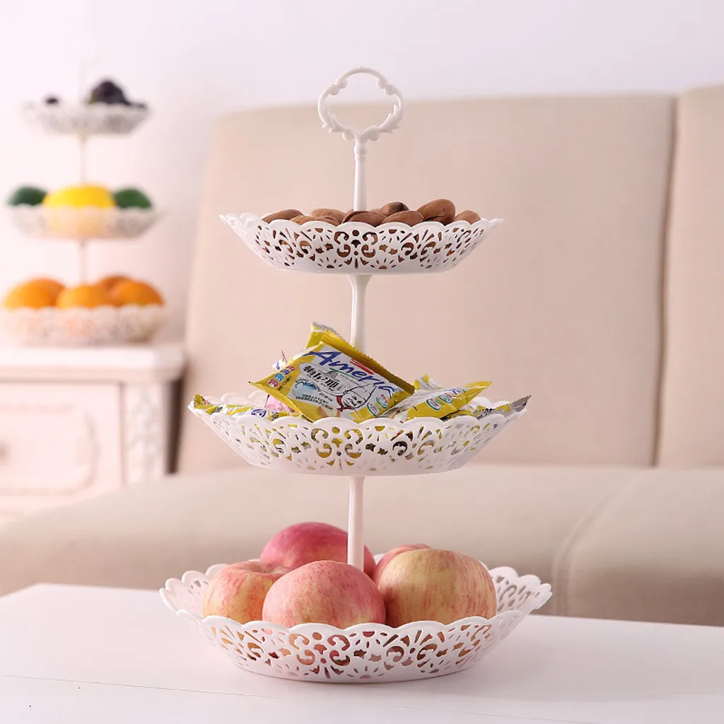 

3 Tiers Sweets Candy Cupcake Tray Wedding Party Cake Display Stand Zinc Alloy Golden Tone Cake Stand#10