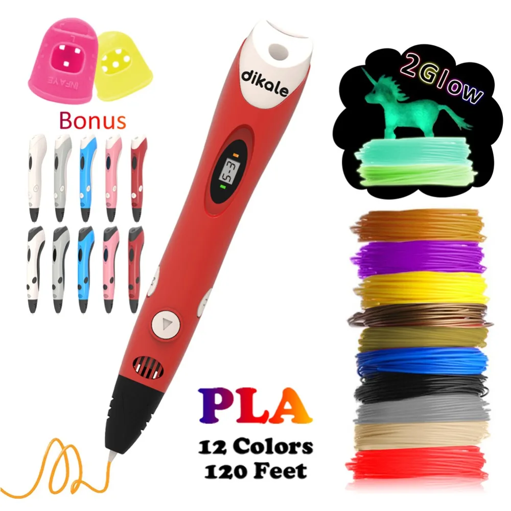 

Dikale 3D Printing Pen Newest Version 3D Stift Drawing Printer Pens Pencil Non-Clogging Bonus Stencils eBook Kid Adult Arts Gift